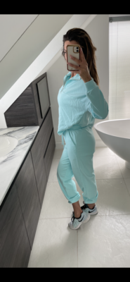 JOGGERS, SWEATSHIRT & BRA LOUNGEWEAR SET AQUA JOGGERS, SWEATSHIRT & BRA LOUNGEWEAR SET AQUA