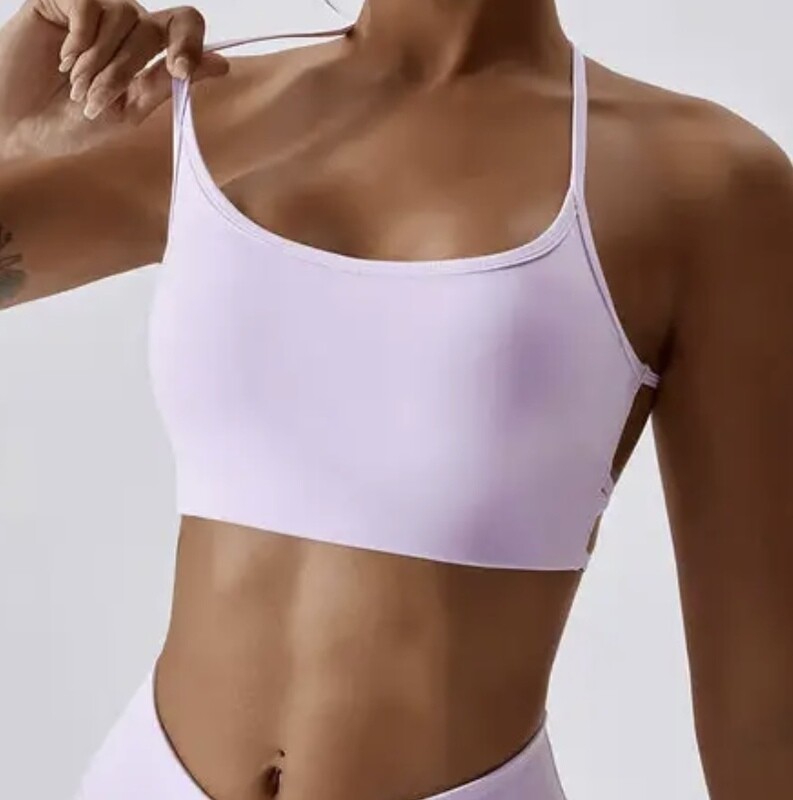 CROSS BACK BRA & SHORTS SET LILAC