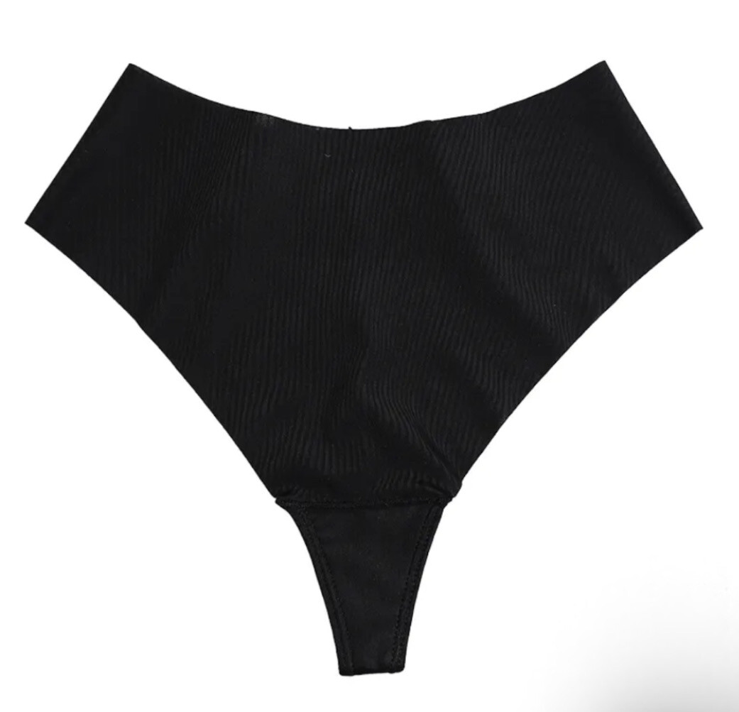 SAY NO TO THE TOE Seamless Thong (Black Size X-Large)