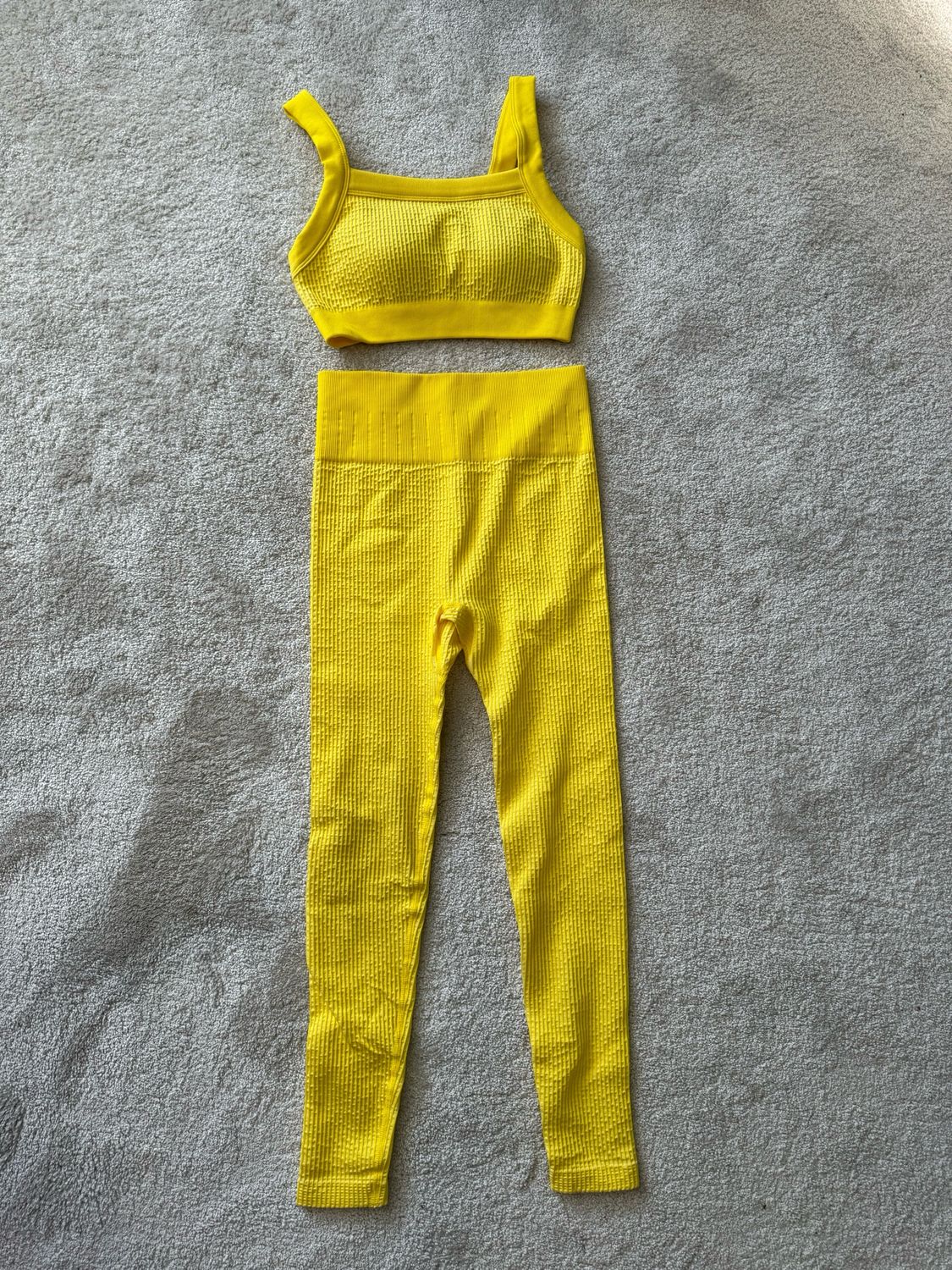 Yellow Ribbed 2 Piece Set Size S