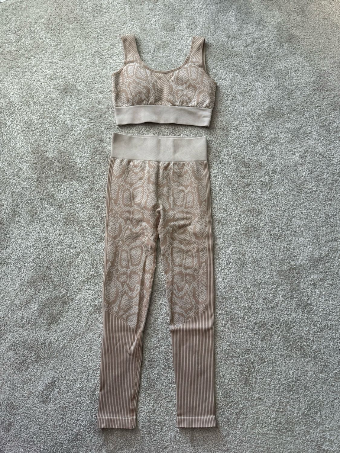 Beige Print 2 Piece Set Size S