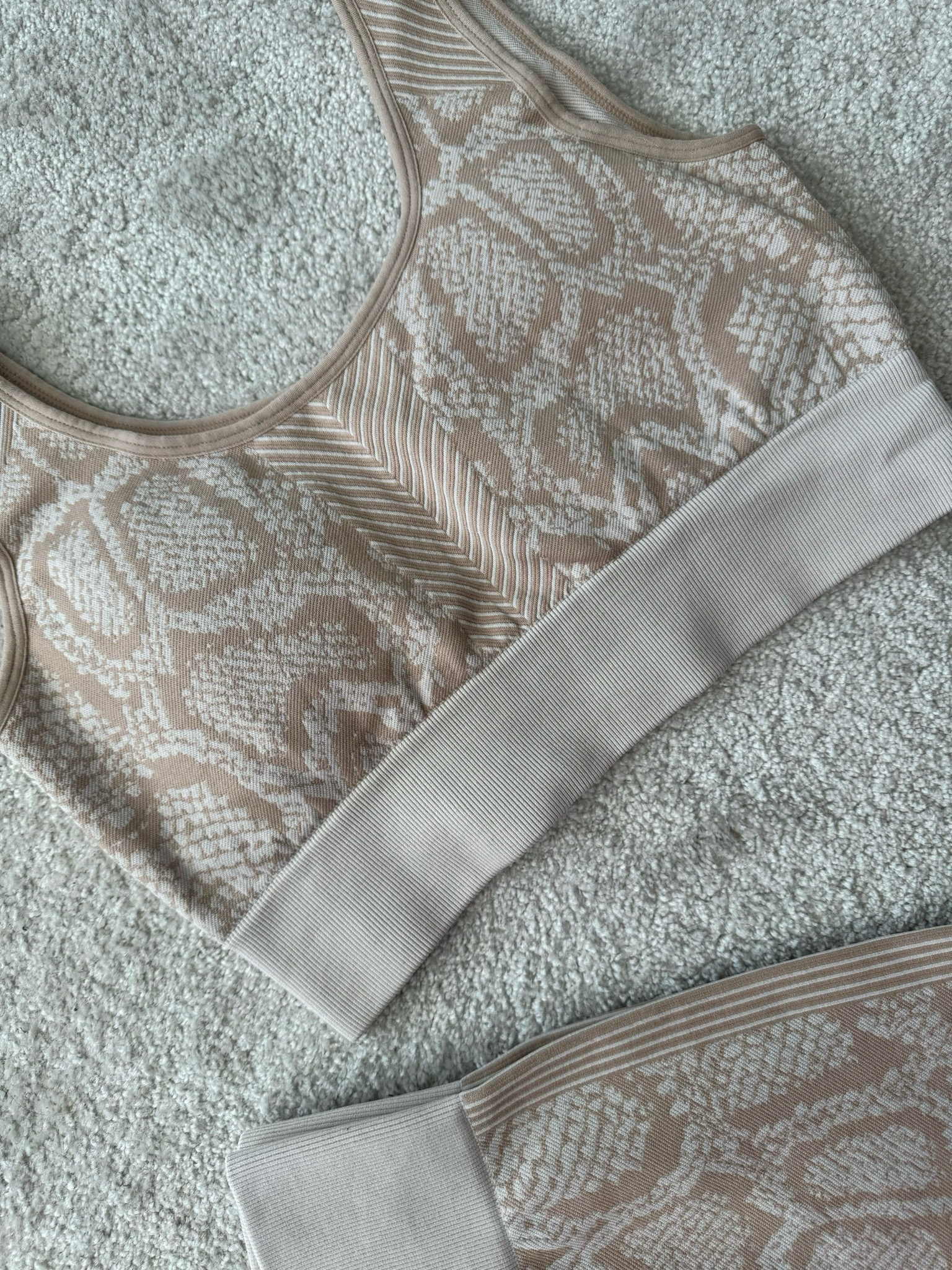 Beige Print 2 Piece Set Size S