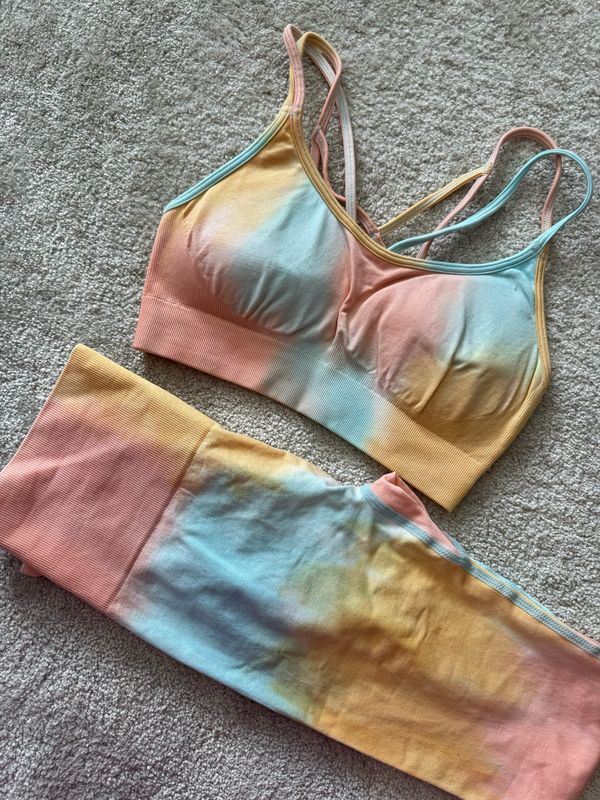 Orange/Blue Tie Dye 2 Piece Set Size S