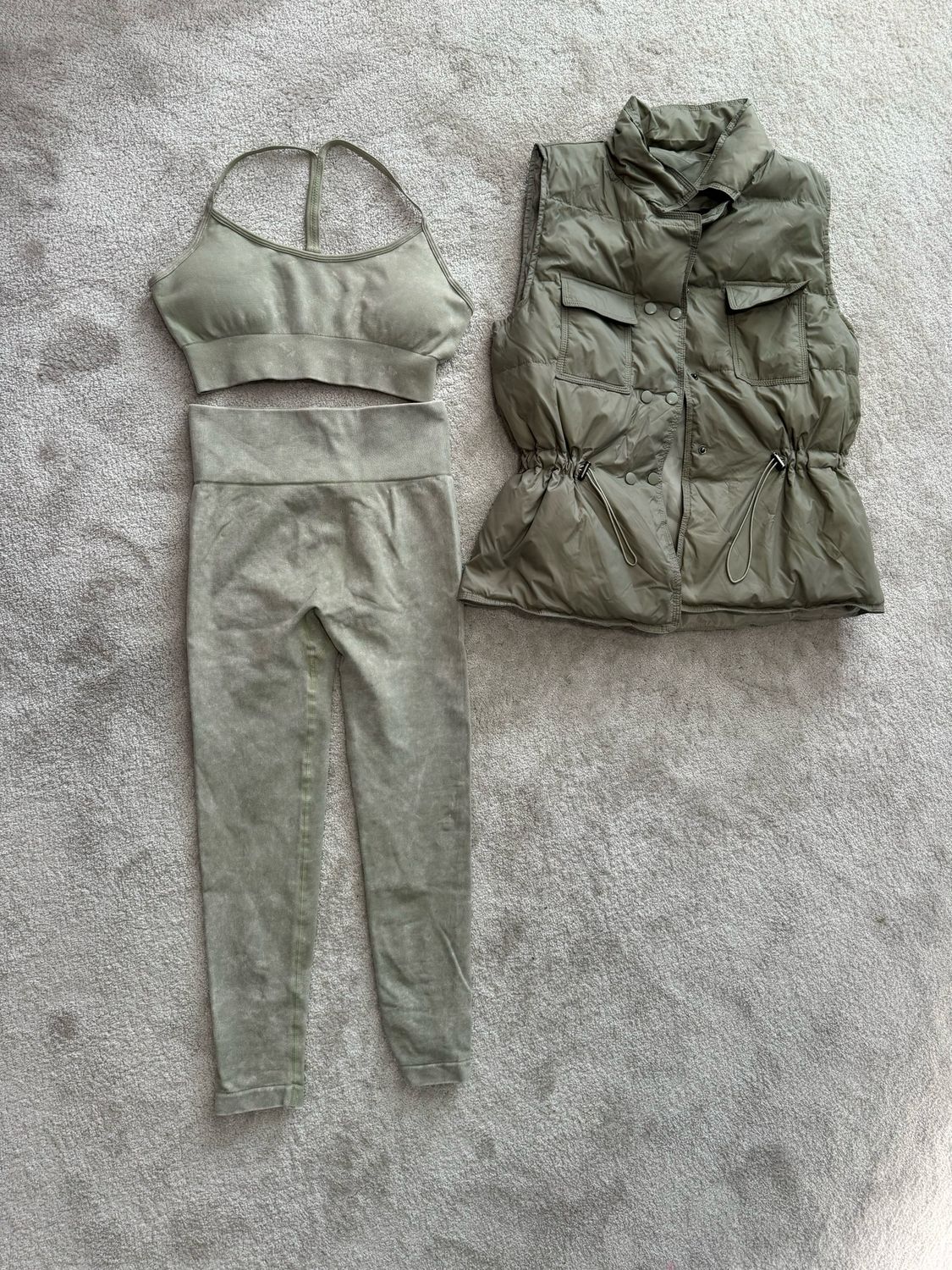 Khaki 2 Piece Set Size M & Gilet