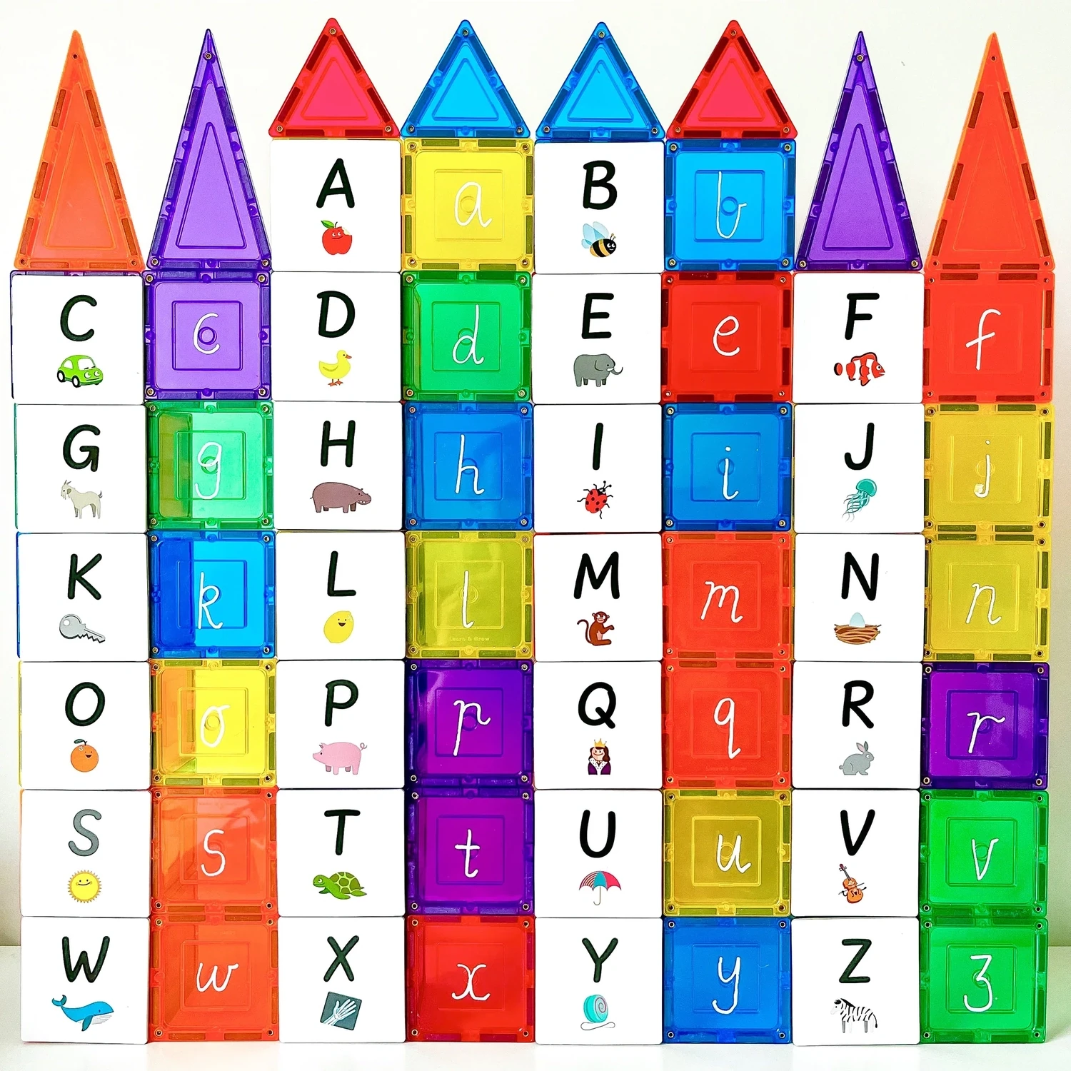 Learn & Grow Magnetic Tile Topper- Alphabet Upper Case Pack
