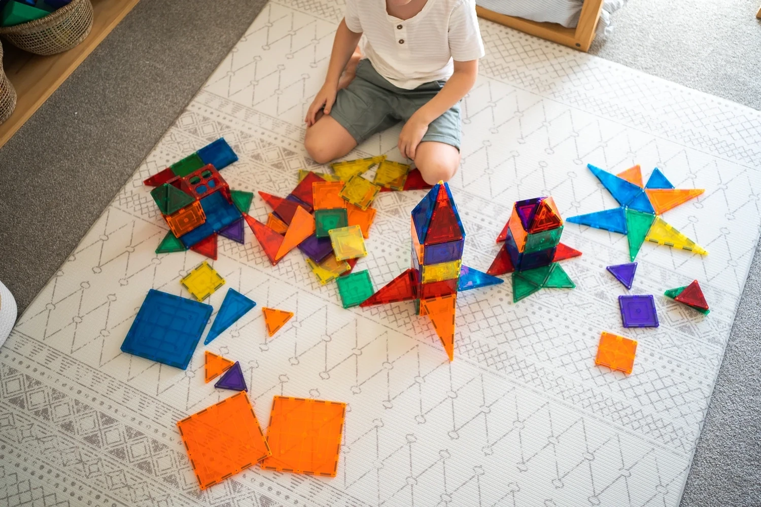 Learn & Grow Magnetic Tiles- Base Pack  -64 Piece set