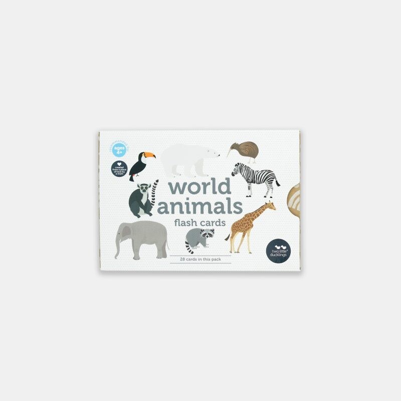 Two Little Ducklings World animals 2017 flash cards -28 pack