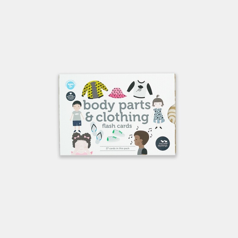 Two Little Ducklings Body parts and clothing flash cards  -27 pack