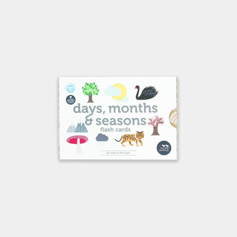 Two Little Ducklings Days, months and seasons flash cards -23 pack
