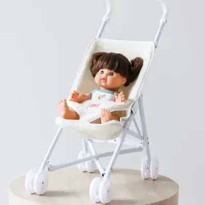 Tiny Harlow Folding Doll'S Stroller 2.0 - Cream Sherpa