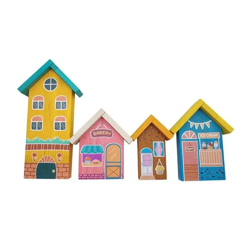 QToys Wooden play House set of 4