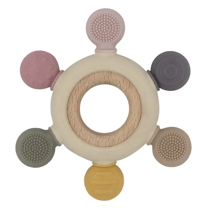 Teething wheel - multi surface - rose