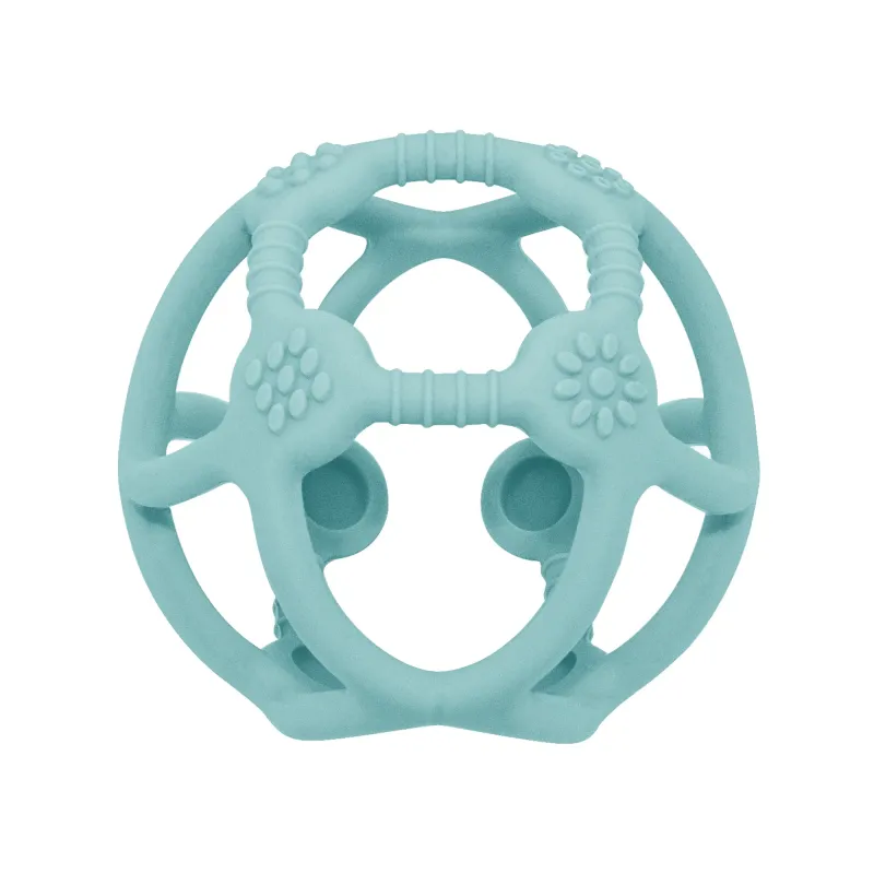 Silicone teether ball - Light blue