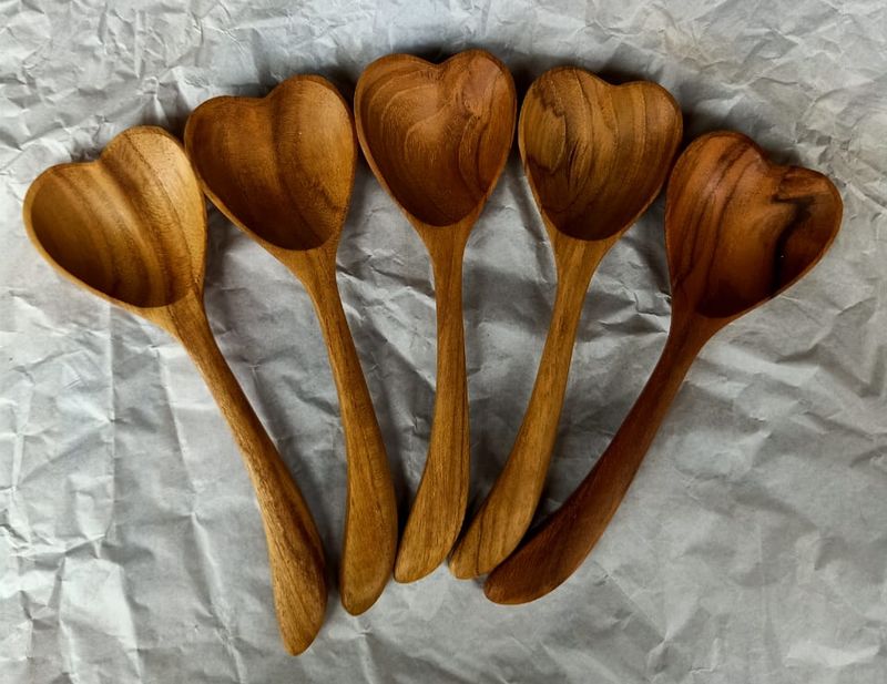 Teak Heart Spoon 1pc