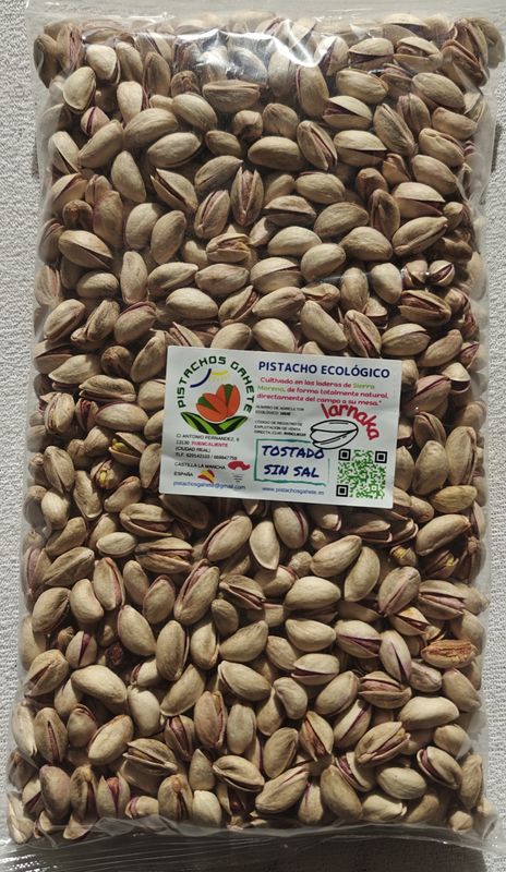 PISTACHO ECOLÓGICO TOSTADO SIN SAL (1 KG.)