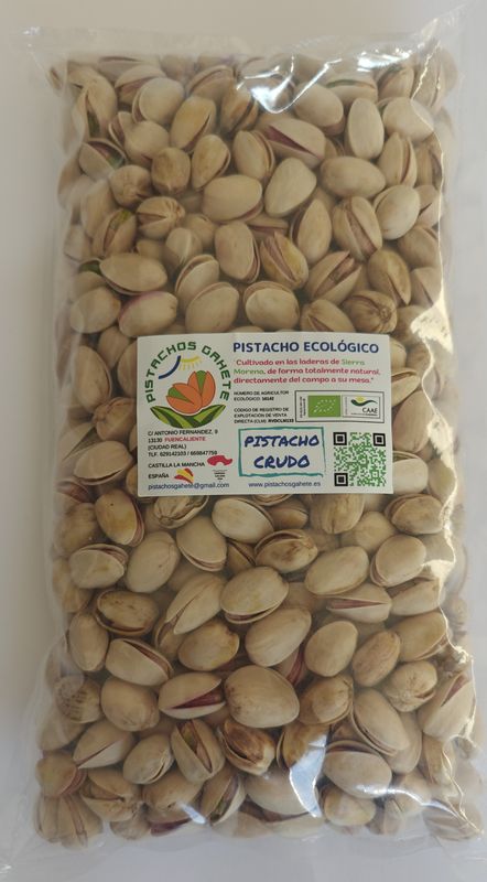 PISTACHO ECOLÓGICO CRUDO, CON CÁSCARA "GIGANTE" 1 KG.