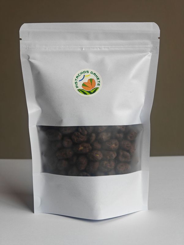PISTACHO ECOLÓGICO RECUBIERTO DE CHOCOLATE NEGRO 70% (250 GR.)