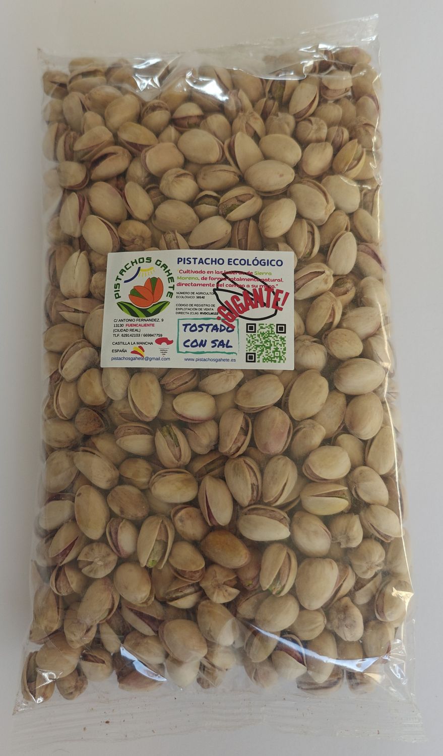 Pistacho ecológico tostado con sal, calibre Gigante · 1 kg