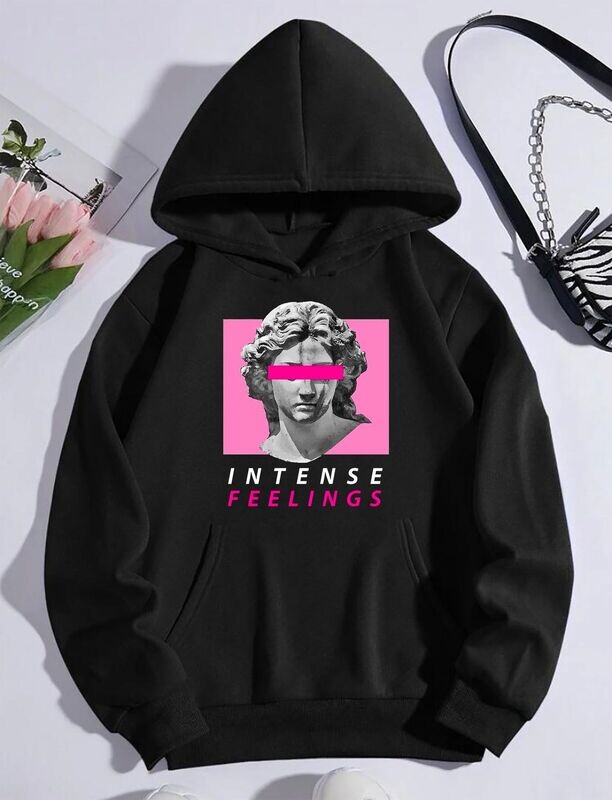 INTENSE FEELING BLACK HOODIE