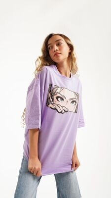 looking at you LAVENDER OVERSIZED T-SHIRT