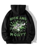 RICK AND MORTY BLACK OVERSIZE HOODIE