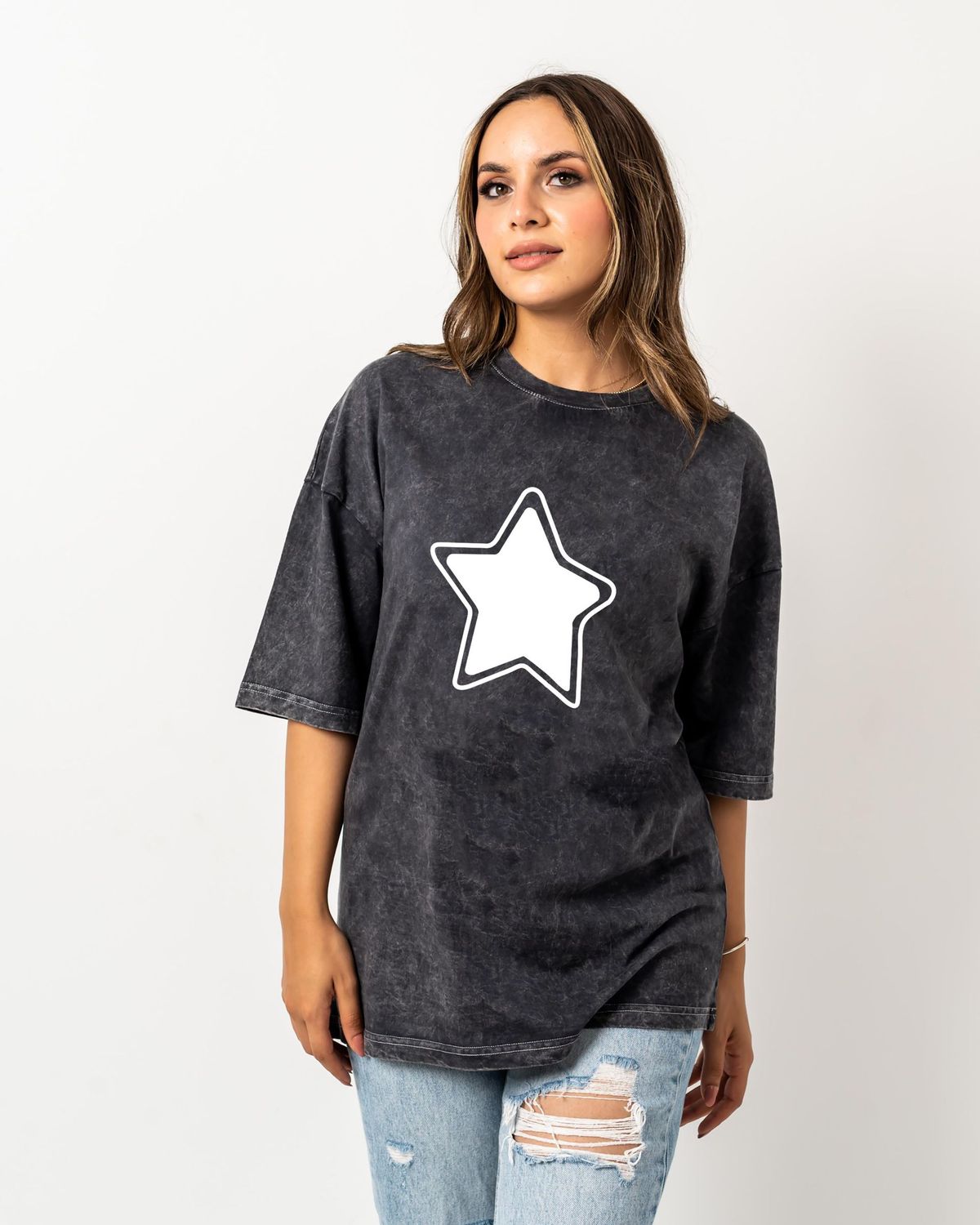 STAR WASHED OVERSIZE  T-SHIRT