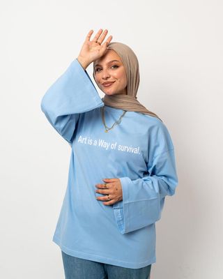 ART BABYBLUE OVERSIZE LONGSLEEVE T-SHIRT