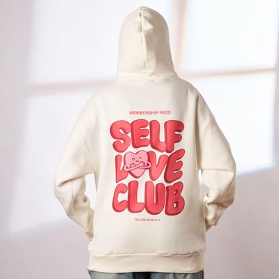 SELFLOVE CLUB WHITE HOODIE