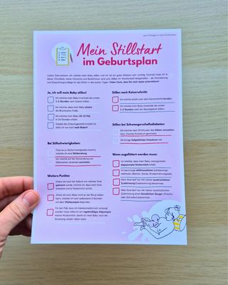 Flyer  "Stillen im Geburtsplan" 