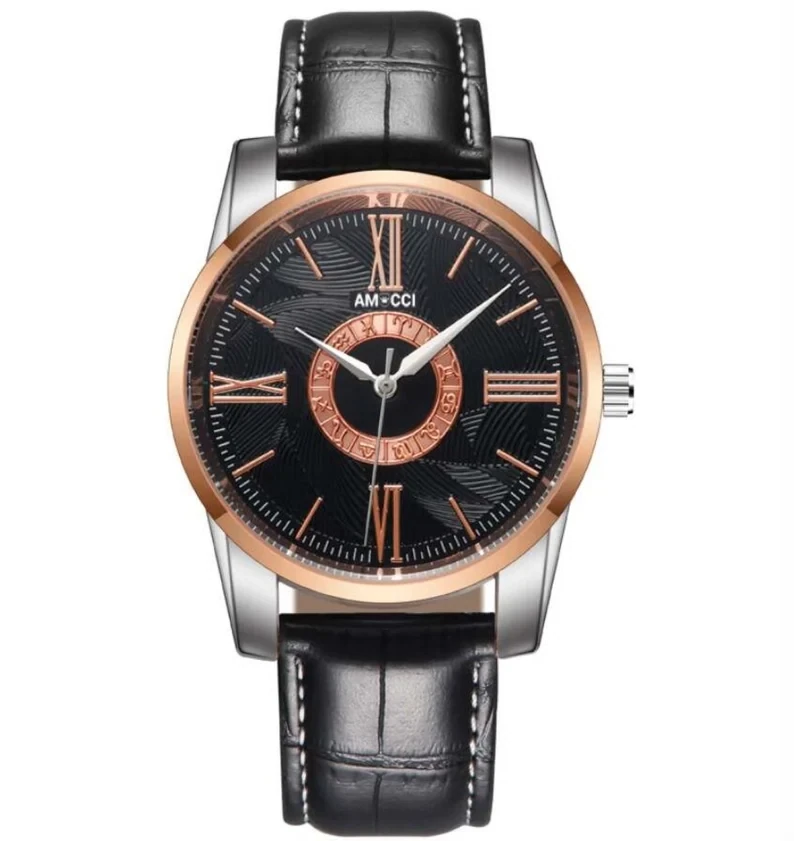 AMUCCI Watch Männeruhr mit Lederband Armbanduhr