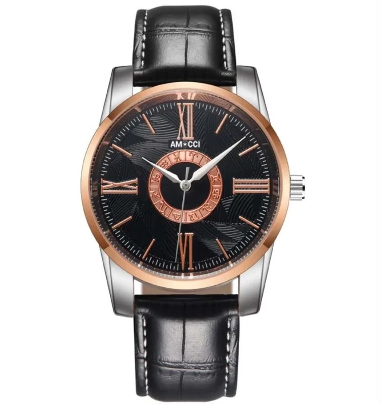 AMUCCI Watch Männeruhr mit Lederband Armbanduhr