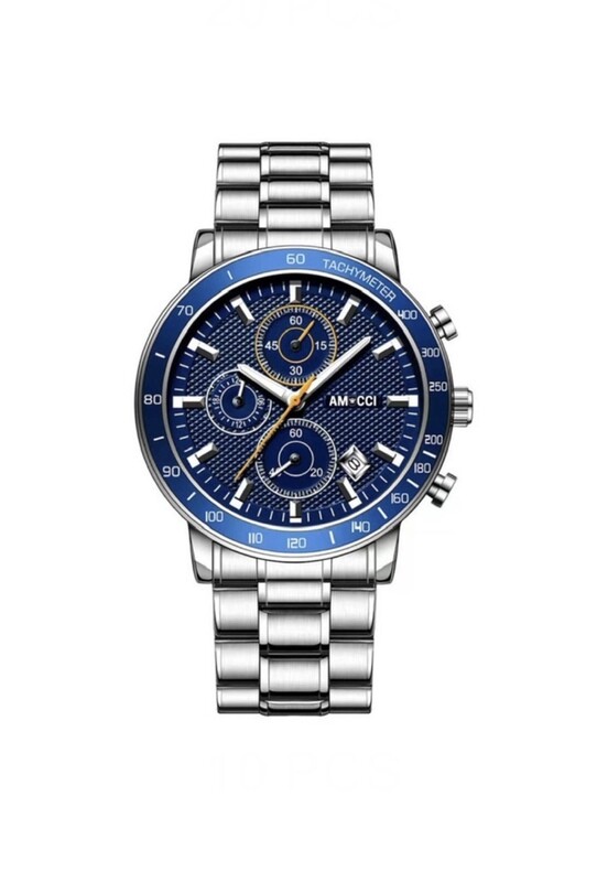 AMUCCI Watch Chrono 1, Blau Chrono Armbanduhr Herren Uhr Chronograph Herrenuhren