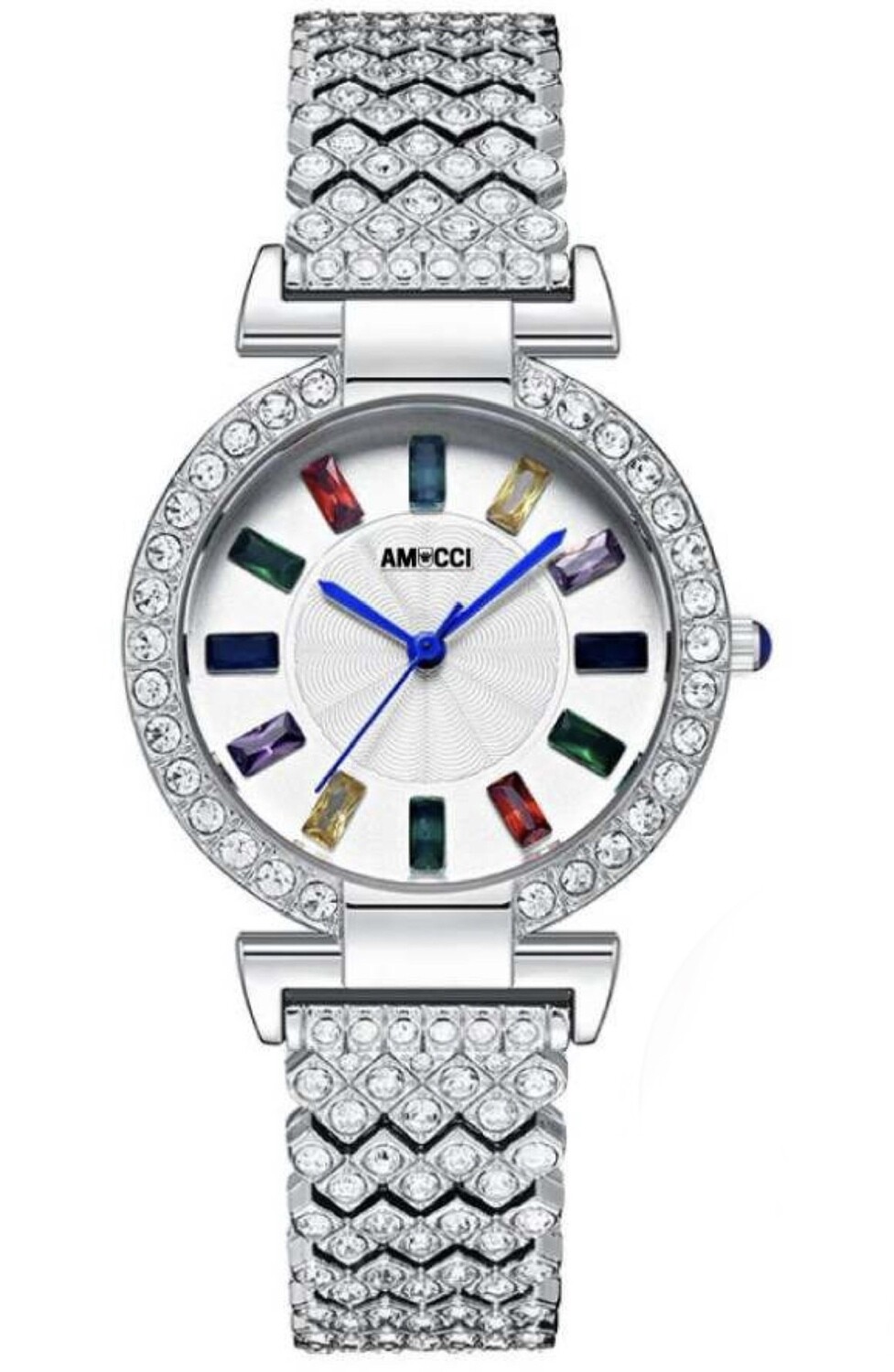 AMUCCI GLAMOUR elegante Damenuhr 34 mm, Edelstahl, Glas, stylisch &amp; zeitlos, Geschenk für Frauen, modische Armbanduhr
