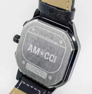AMUCCI Watch Quadro -Schwarz Leder-