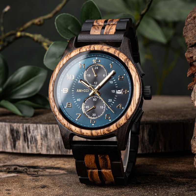 AMUCCI Wood Watch GT161-3A  Holzuhr Armbanduhr