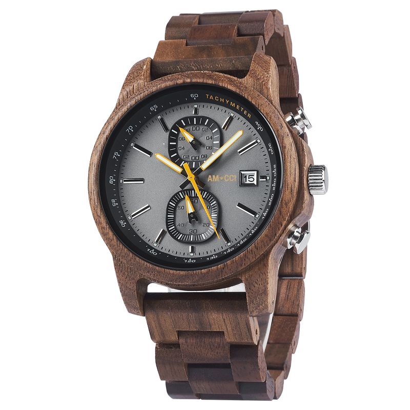AMUCCI Wood Watch GT159-4A SMOKE Holzuhr Armbanduhr