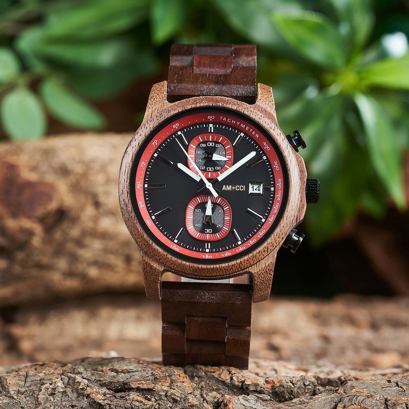 AMUCCI Wood Watch GT159-1A  MILANO   Holzuhr Armbanduhr
