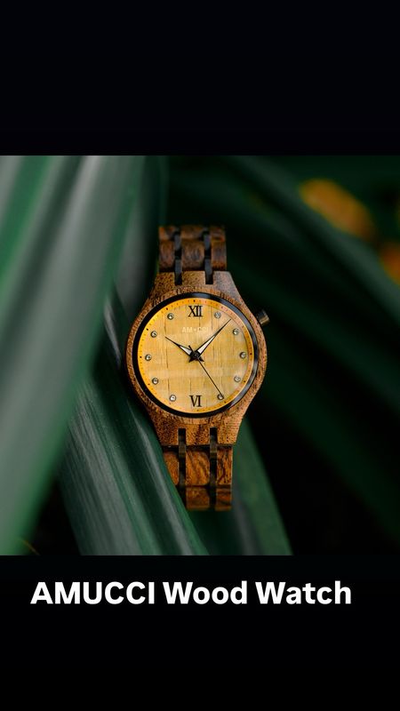 AMUCCI Wood GT047-2A Holzuhr Damen Armbanduhr elegante Holzuhr Damenuhr, nachhaltige Armbanduhr, Geschenkidee