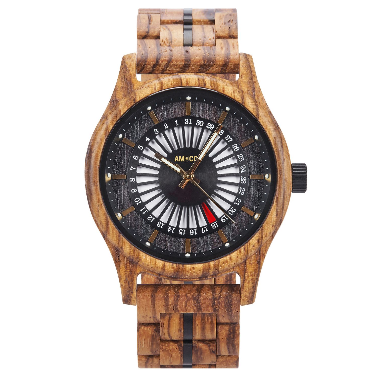 AMUCCI Wood Watch GT164-4A Holzuhr Armbanduhr elegante und Sportlich Herrenuhr, nachhaltige Armbanduhr, Geschenkidee