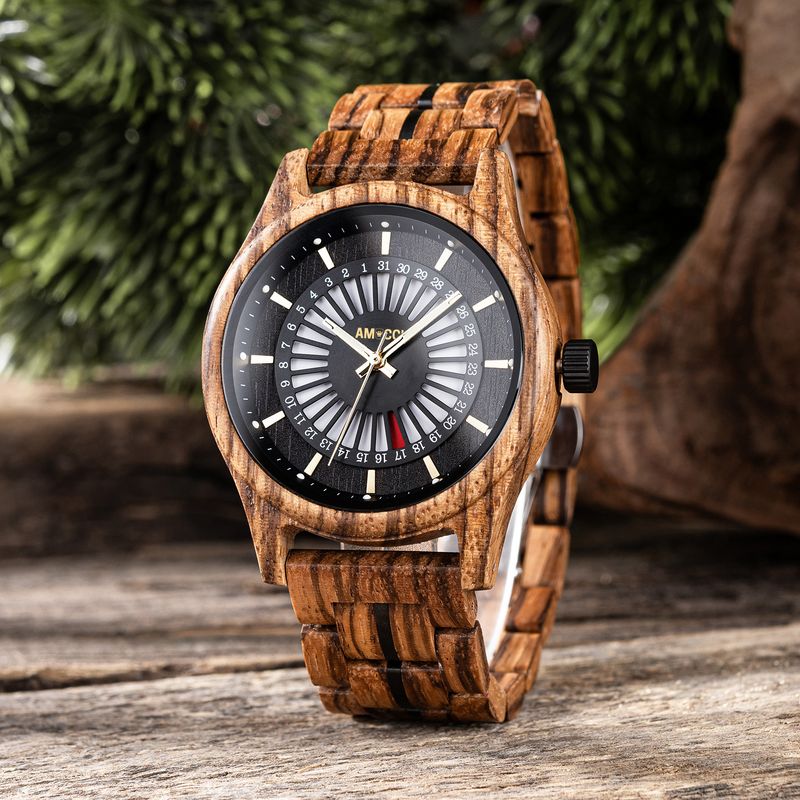 AMUCCI Wood Watch GT164-4A Holzuhr Armbanduhr