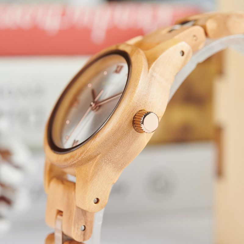 AMUCCI Wood GT145-3A Holzuhr Damen Armbanduhr