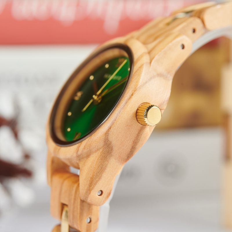 AMUCCI Wood GT145-2A Holzuhr Damen Armbanduhr