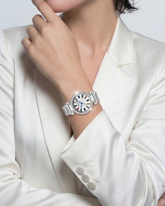 AMUCCI GLAMOUR elegante Damenuhr -Silber-