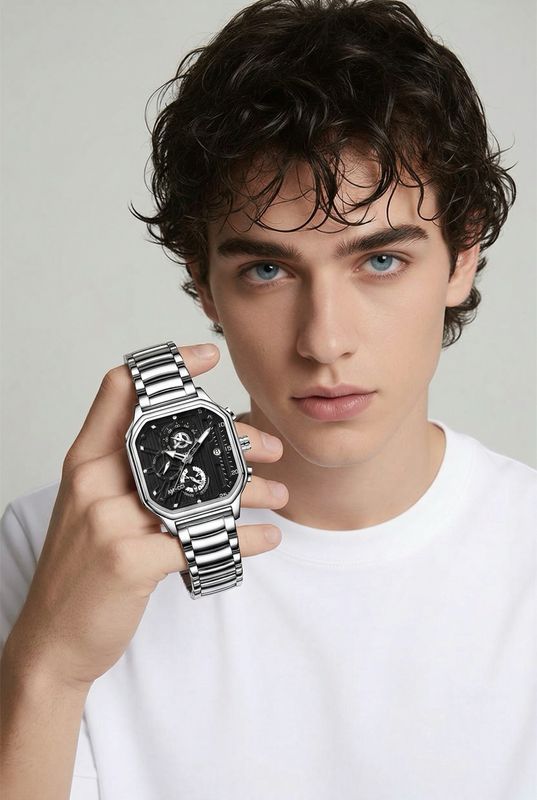 AMUCCI Quadro Chrono Metall –Silber-