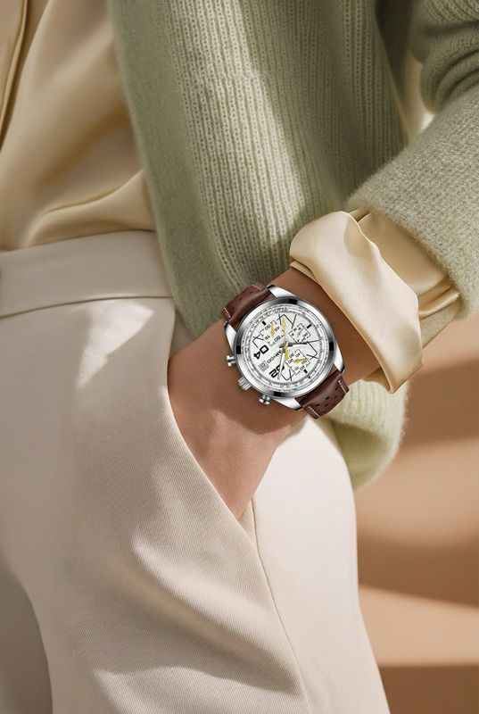 AMUCCI Watch Chrono 2 -Braun Leder-