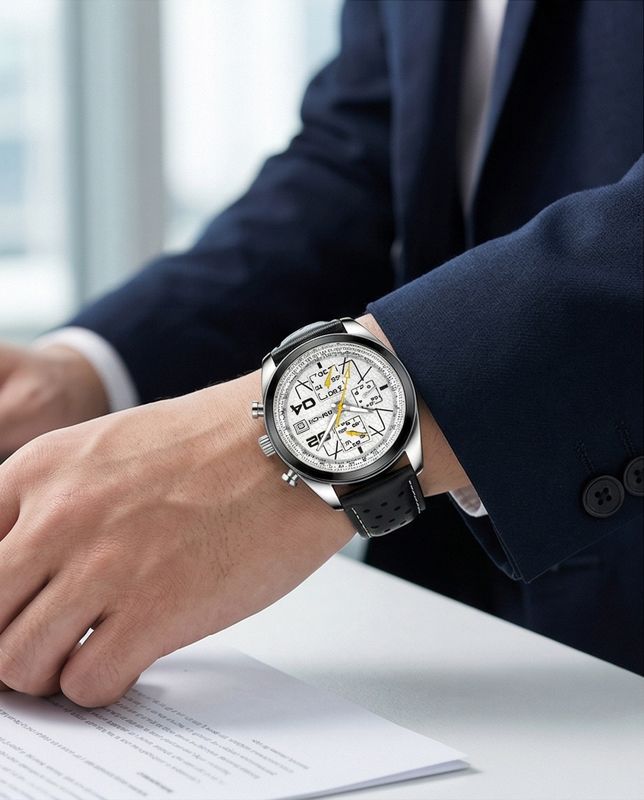 AMUCCI Watch Chrono 2 -Schwarz Leder-