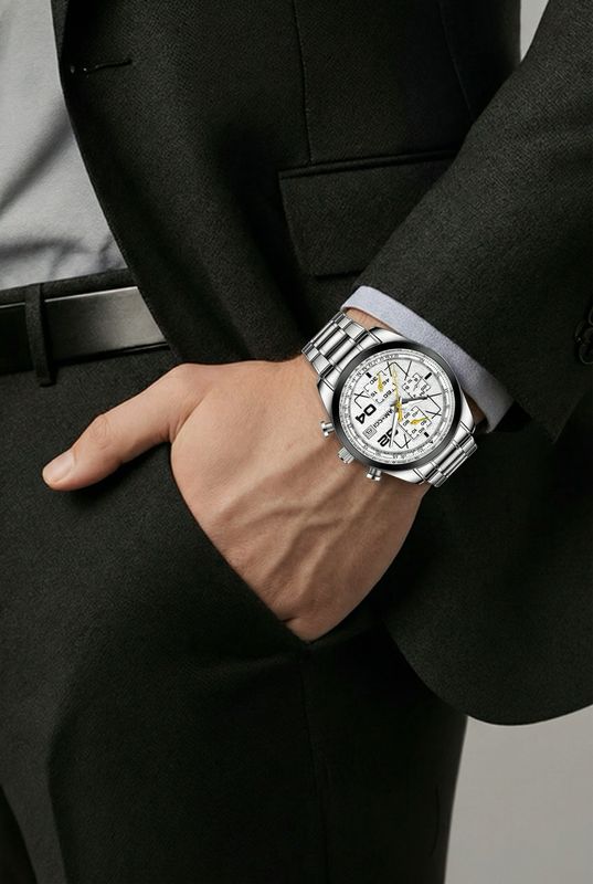 AMUCCI Watch Chrono 2 -Metall Ring Schwarz-