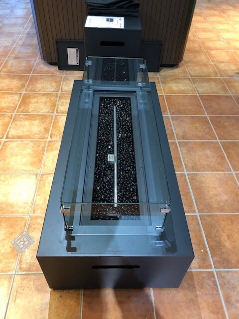 Rectangle Aluminum Fire Table - low profile - FP-416-BK