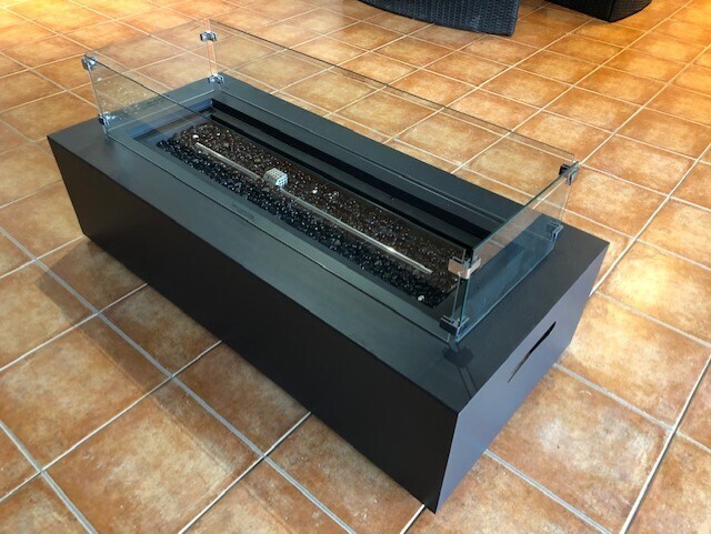 Rectangle Aluminum Fire Table - low profile - FP-416-BK