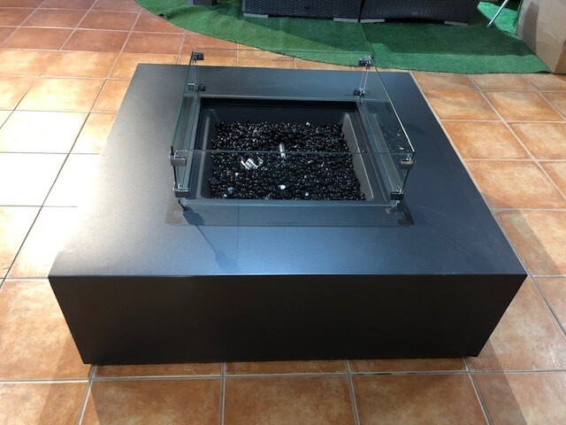 Square Alunimun Fire Table - low-profile - FP-419-BK